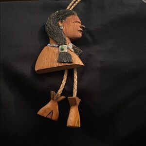 Ellis Johnson signed handcrafted Wooden Bolo Tie-Unique!